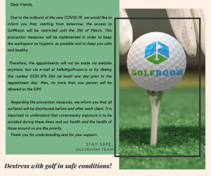 Comunicat GolfRoom golf in contextul covid19