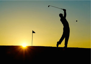 jucător de golf la apus - concursurile de golf din această toamnă