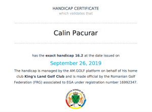 Confirmare hcp am.golf