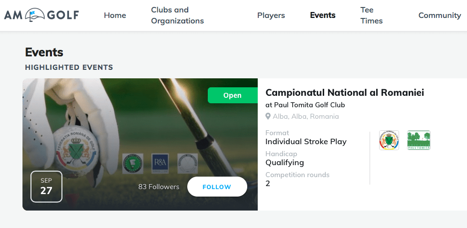 Noua platformă am.golf